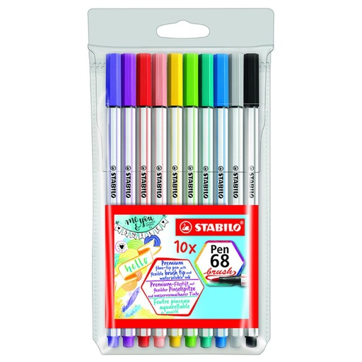 [081412] ROTULADORES STABILO PEN-68 BRUSH 10CL