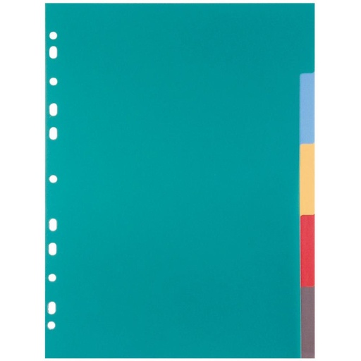 [180463] SEPARADOR A4 POLIPROP 5 COL MAKRO