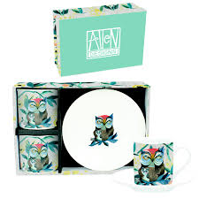 [882351] SET 2 TAZAS C/PLATO OWL D234
