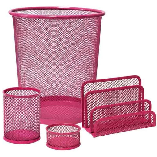 [040657] SET ESCRITORIO REJILLA 4U ROSA