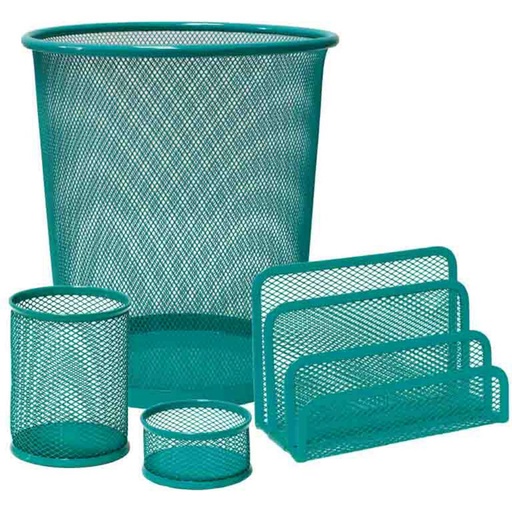 [040658] SET ESCRITORIO REJILLA 4U TURQUESA