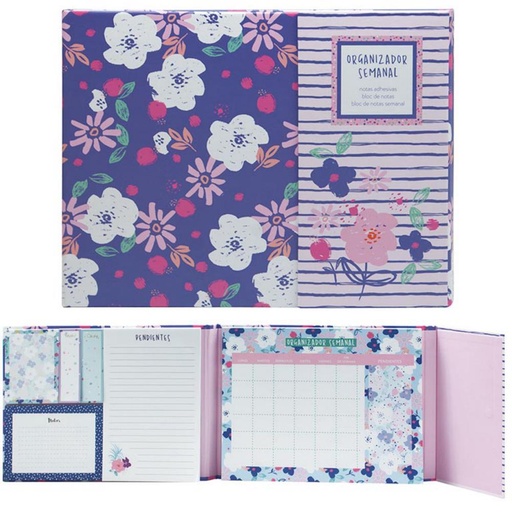 [002826] SET ORGANIZADOR SEMANAL FLORES