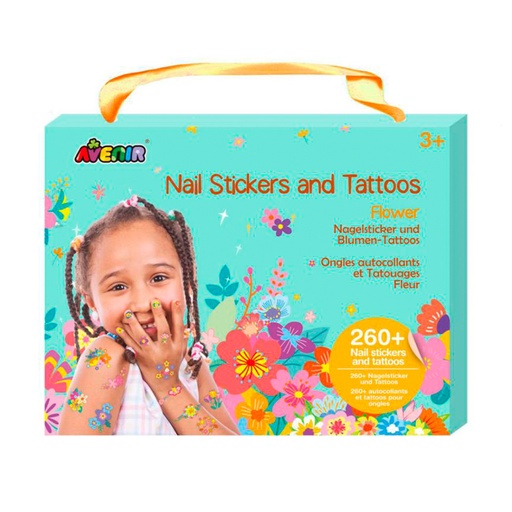 [721596] SET PEGATINAS UÑAS Y TATUAJES AVENIR FLORES