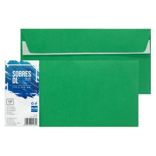 [002571] SOBRE PLUS 110x220 VERDE 20ud