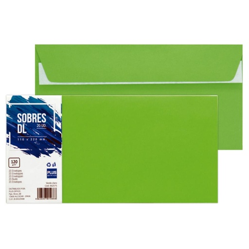 [002575] SOBRE PLUS 110x220 VERDE CLARO 20ud