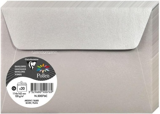 [000833] SOBRE POLLEN 114X162 20UD CREMA METAL