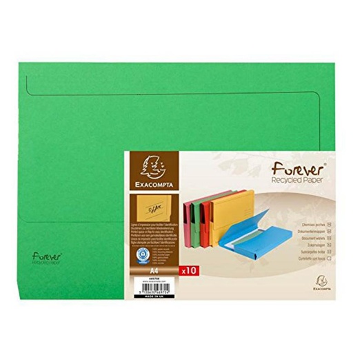 [180816] SUBCARPETA EXAC.A4 BOLSA VERDE 10U