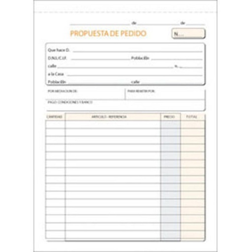 [001393] TALONARIOS PEDIDOS CUARTO DUPL.T-71