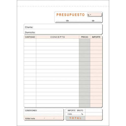 [001395] TALONARIOS PRESUPUESTOS 4º DUPL.T-90