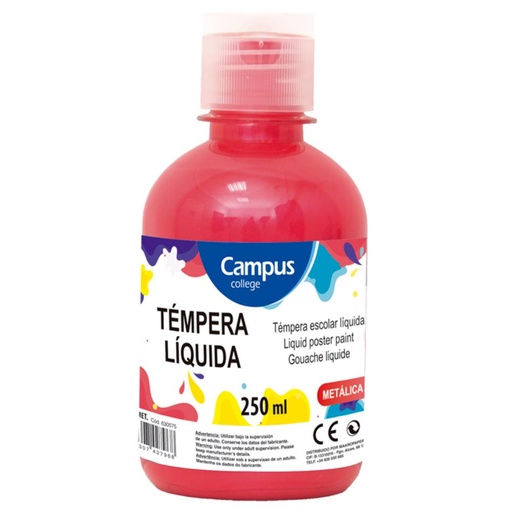 [630575] TEMPERA CAMPUS 250/GR METAL ROJO