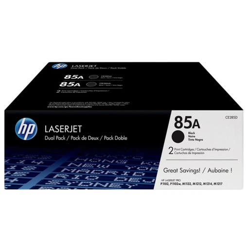 [166322] TONER HP 85A CE285AD PACK2 NEG