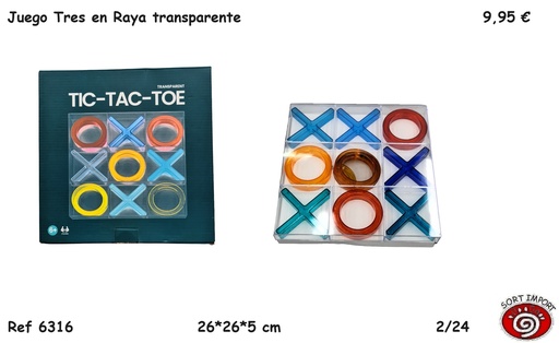 [881394] TRES EN RAYA TRANSPARENTE 6316