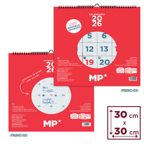 [972085] CALENDARIO PARED 30X30 2026
