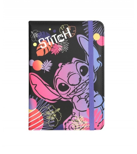 [972246] CUADERNO A5 C/BANDA STITCH BLACK TROPICAL