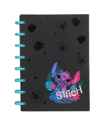 [972251] CUADERNO A5 100H CUADRIC.STITCH BLACK TROPICAL