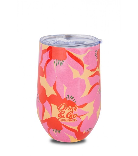 [972258] COFFEE MUG TERMICO 500ML FLORES ROSA Z27914