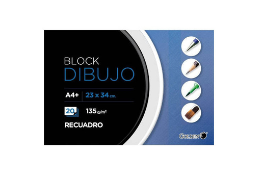 [972304] BLOC DIBUJO A4+ RECUADRO 135GR TALADRADO ENCOLADO