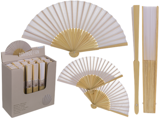 [972365] ABANICO BLANCO BRILLANTE 21CM 230212