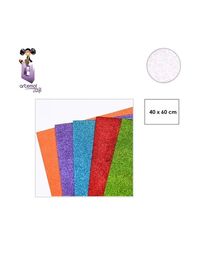 [972483] GOMA EVA GLITTER 40X60 BLANCO (H020)