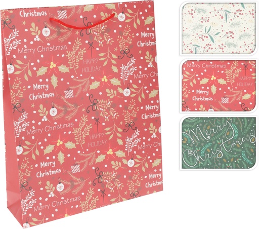 [972718] GIFTBAG MEDIUM 3ASS XMAS (F1)