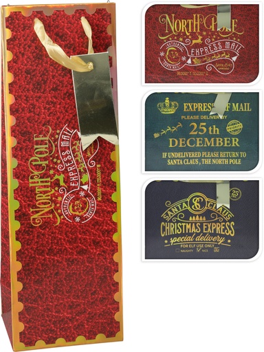 [972731] GIFTBAG FOR BOTTLE 3ASS DESIGN (FM)