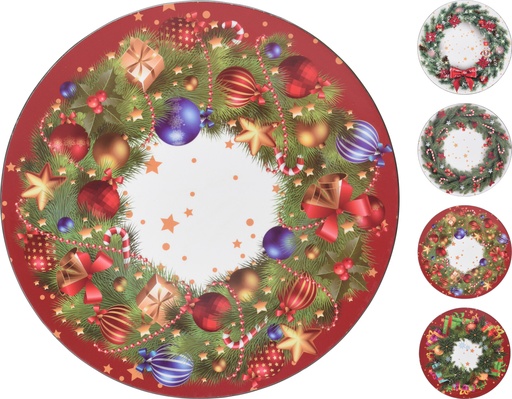 [972742] PLATE 33CM XMAS 4ASS