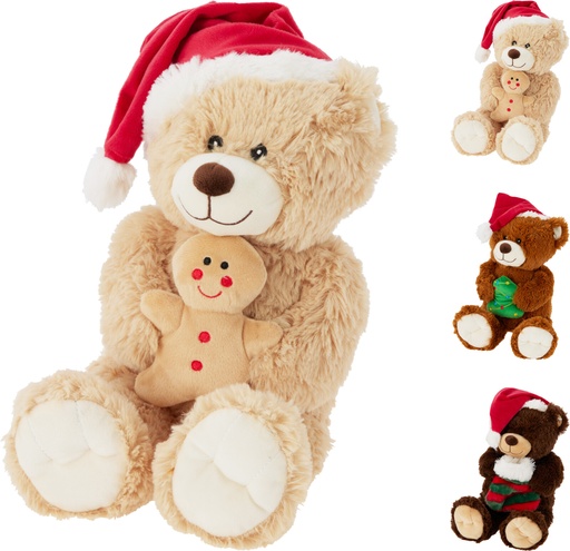 [972784] XMAS BEAR PLUSH 45CM 3ASS