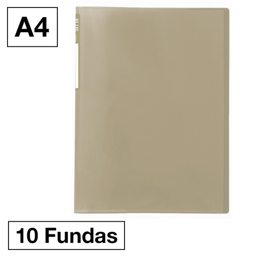 [181222] CARPETA FUNDAS PLUS A4 10F OCRE VERDOSO