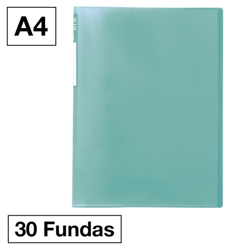 [181227] CARPETA PP PLUS A4 30 FUNDAS VERDE CLARO