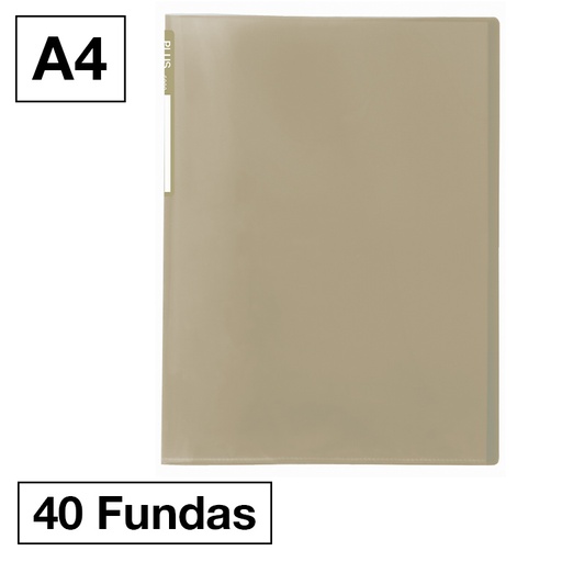 [181231] CARPETA FUNDAS PLUS A4 40F OCRE VERDOSO
