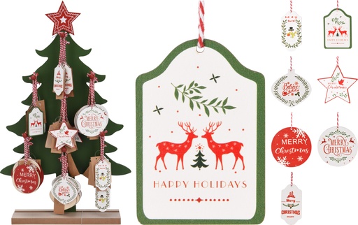 [973029] ETIQUETAS COLGANTES MADERA NAVIDAD