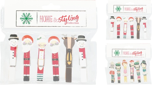 [973033] PINZAS NAVIDAD SET 6U