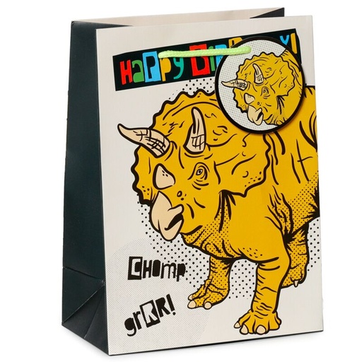 [973101] BOLSA DE REGALO FELIZ CUMPLEAÑOS DINOSAURIO MEDIANA