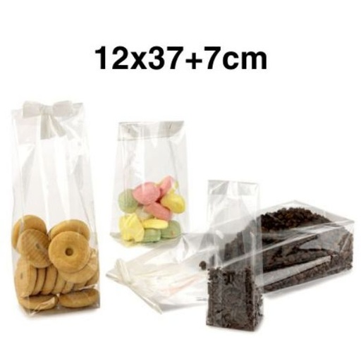 [973341] BOLSA TRANSPARENTE ALIMENTOS 12X37+7 100UD