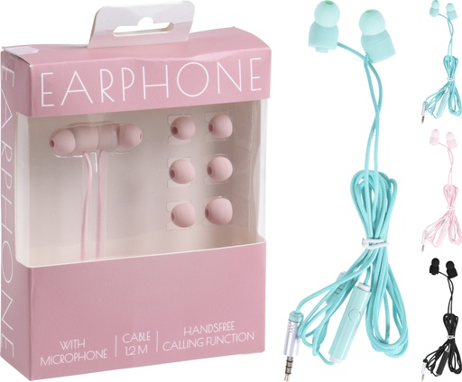 [973422] EARPHONE WITH WIRE 4ASS CLR
