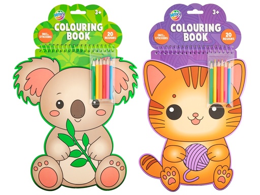 [973534] LIBRO FORMA ANIMALES 20H 6 LAPICES 20X22CM