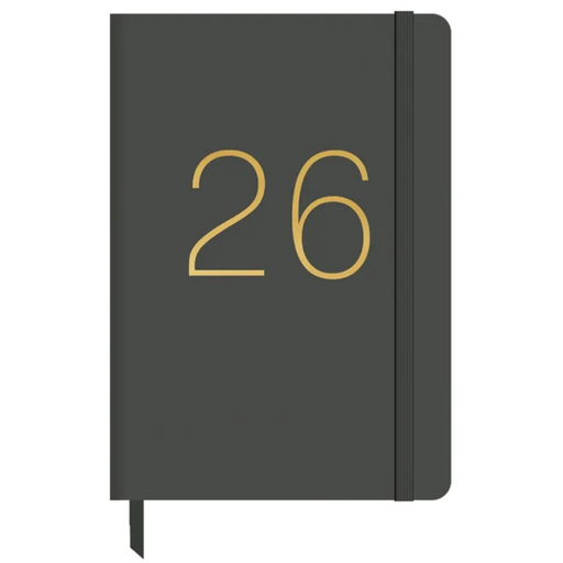 [003673] AGENDA ANUAL 2026 PU PLAIN A6 S.V GRIS