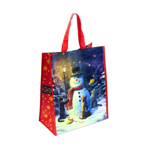 [973891] BOLSA DE LA COMPRA REUTILIZABLE NAVIDAD GATOS Y MUÑECO DE NIEVE LISA PARKER