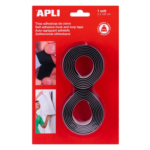 [1134677] CINTA VELCRO APLI 2x100CM NEGRO 13656