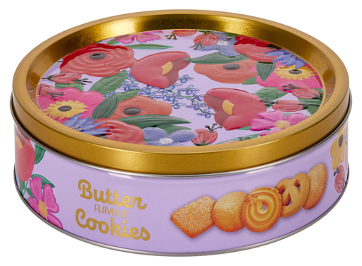 [1148206] LATA DE GALLETAS SABOR MANTEQUILLA FLORES 340G