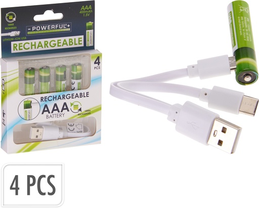 [1148233] PILAS AAA RECARGABLES USB-C 4UD