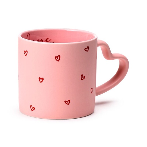 [1148311] TAZA DE PORCELANA C/ASA CORAZONES AMORE