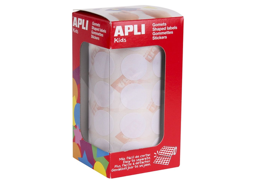[972232] APLI GOMETS REDONDOS 20MM ROLLO BLANCOS