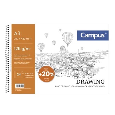[600658] BLOC DIBUJO CAMPUS A3+ 24H 125G LISO