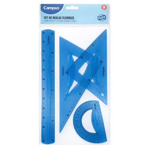 [600397] JUEGO REGLAS CAMPUS 4PZS FLEXIBLE AZUL