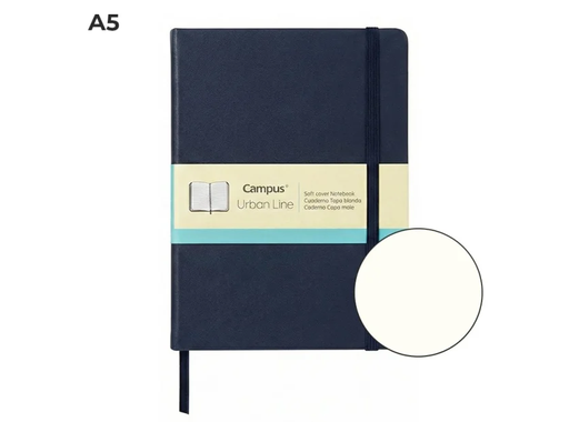 [003722] LIBRETA CAMPUS URBAN LINE A5 PU 80H 80G LISO AZUL