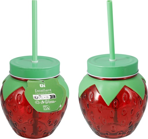 [972385] VASO FRESA CRISTAL PAJITA