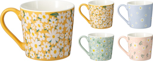 [972386] TAZA PORCELANA 370ML MARGARITAS 4COL