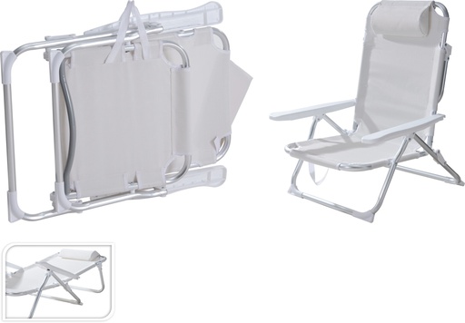 [972387] SILLA PLAYA ALUMINIO CON COJIN
