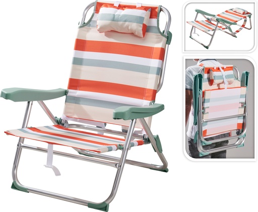 [972389] SILLA PLEGABLE RAYAS ROJAS